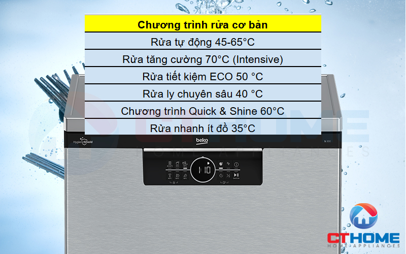 MÁY RỬA CHÉN ĐỘC LẬP BEKO BDFN26431X 14 BỘ SẤY HÉ CỬA 3